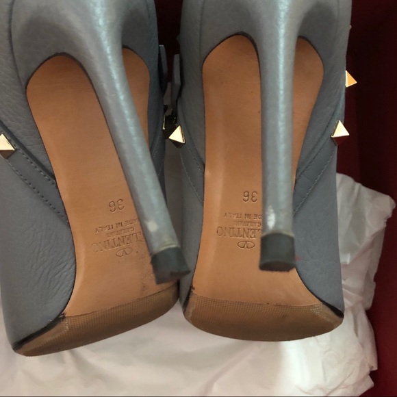 Valentino Rockstud High Heel Ankle Boot Gray 36 - Picture 3 of 7